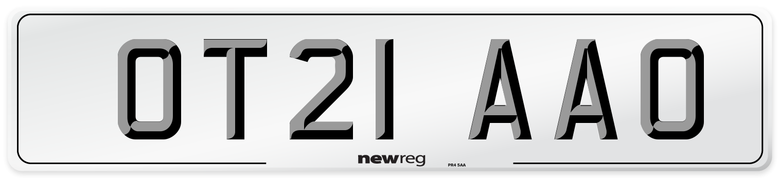 OT21 AAO Number Plate from New Reg